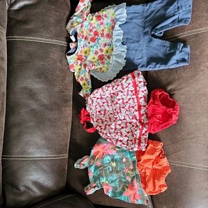 3 summer outfits. Carter's, Baby Gap and Gymboree